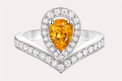 时尚大牌18k金钻指定制结婚求婚镶钻宝石金戒指MISSG珠宝厂家
