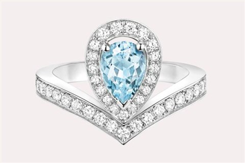 时尚大牌18k金钻指定制结婚求婚镶钻宝石金戒指MISSG珠宝厂家