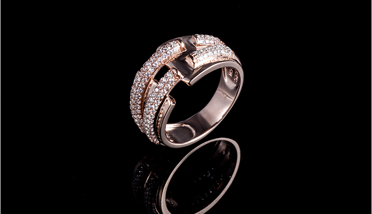 925银饰创意时尚流行双指环戒指