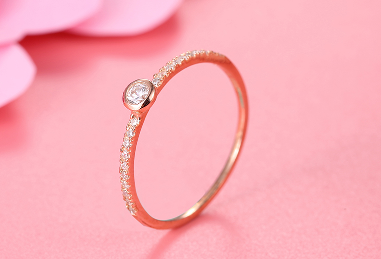 新款镶钻戒指 s925银简约戒指饰品厂家代加工定制