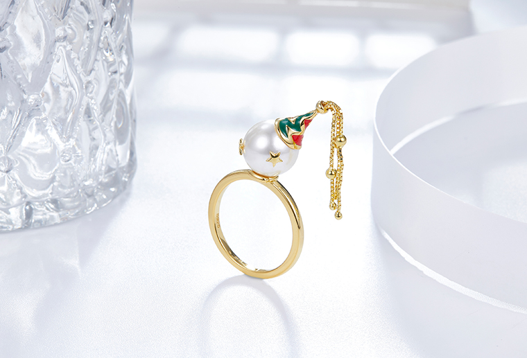 原创设计首饰滴油纯银戒指S925银戒子圣诞节活动节日饰品定制加工
