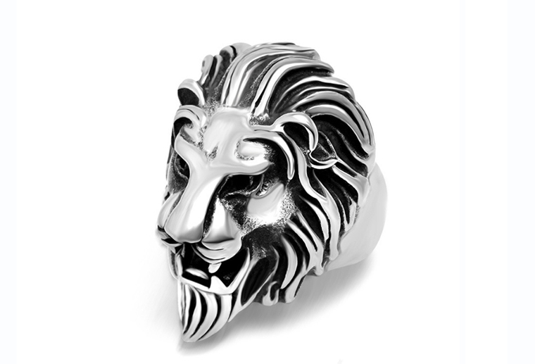 欧美狮子头纯银戒指S925银戒子厂家来图来样加工定制免费画图设计