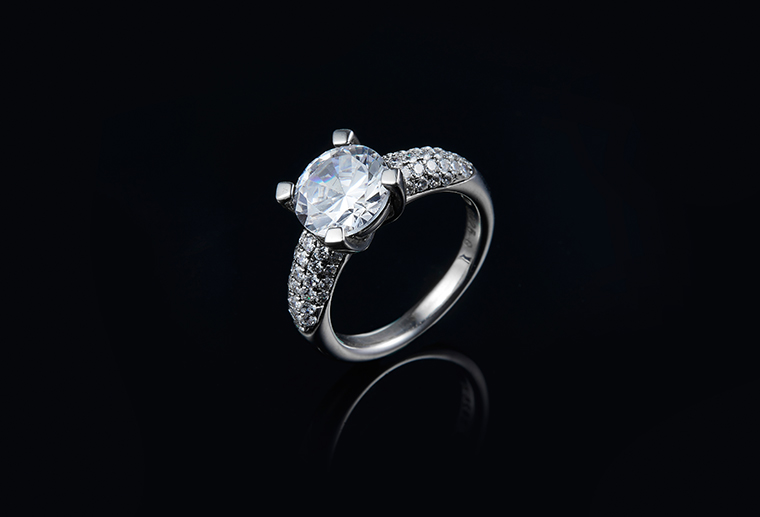 欧美设计镶嵌宝石纯银戒指S925银戒子外贸首饰广州MISSG银饰品厂家直销