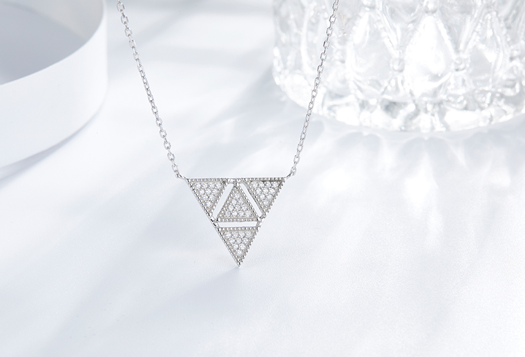 s925纯银三角项链广州MISSG高档珠宝生产厂家来图来样加工定制