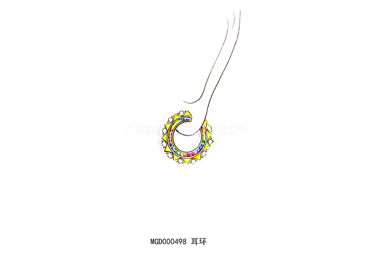 MISSG珠宝原创设计款式彩虹系列耳圈耳环925银饰品加工定制首饰厂