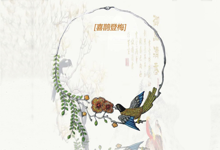 原创珠宝设计师陈典泽喜鹊登梅s925银项链私人定制广州创意工作室